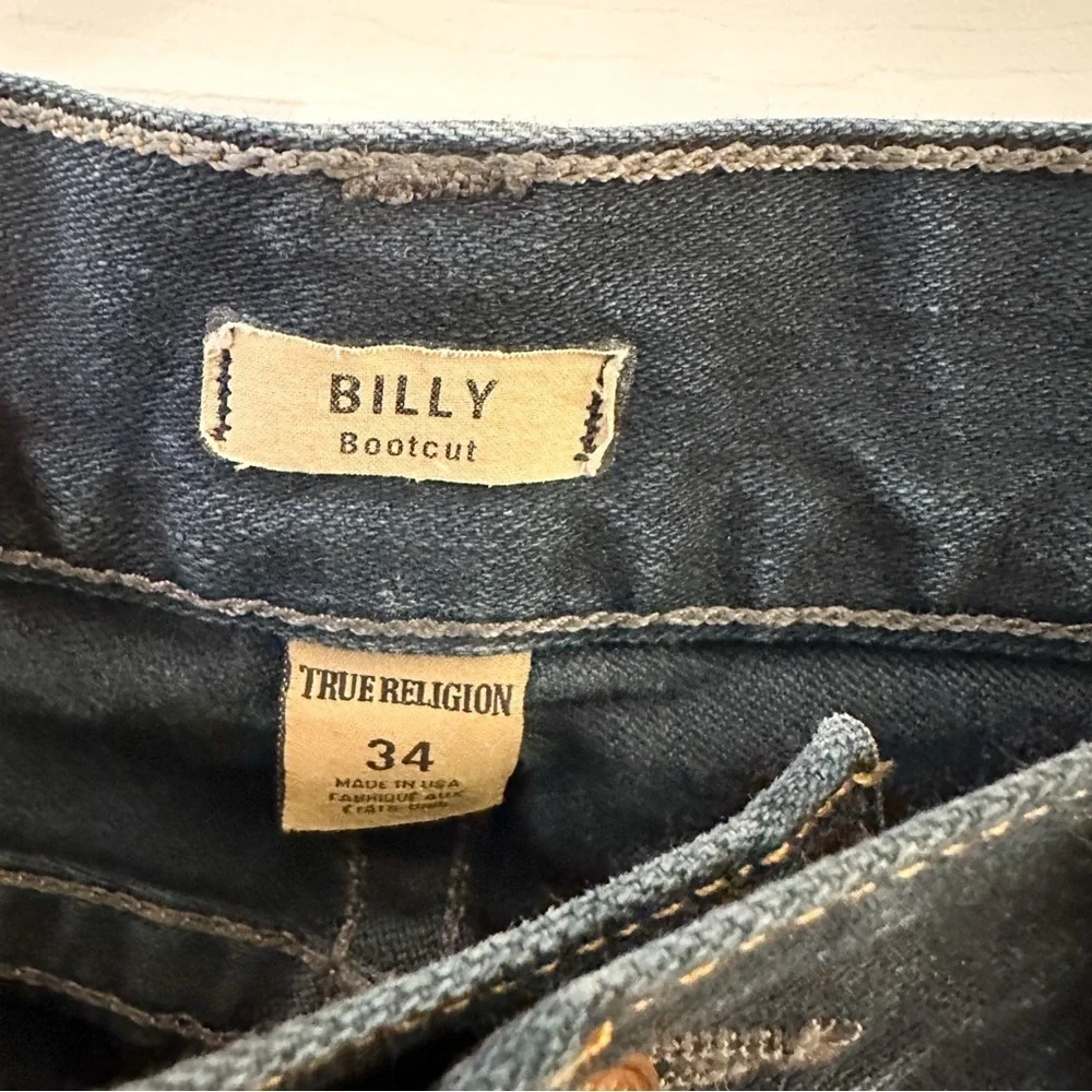 True Religion Billy With Flap Bootcut Jeans Blue Vintage sz 34
